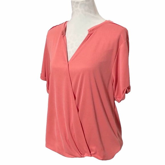 Anthropologie Ribbed Knit Bubble Hem Wrap Blouse - Picture 4 of 14